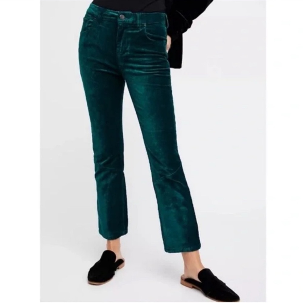 Free People Forrest Green Velvet Jeans